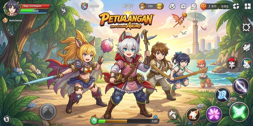 Tampilan aksi seru dari game Anime 8G8G.