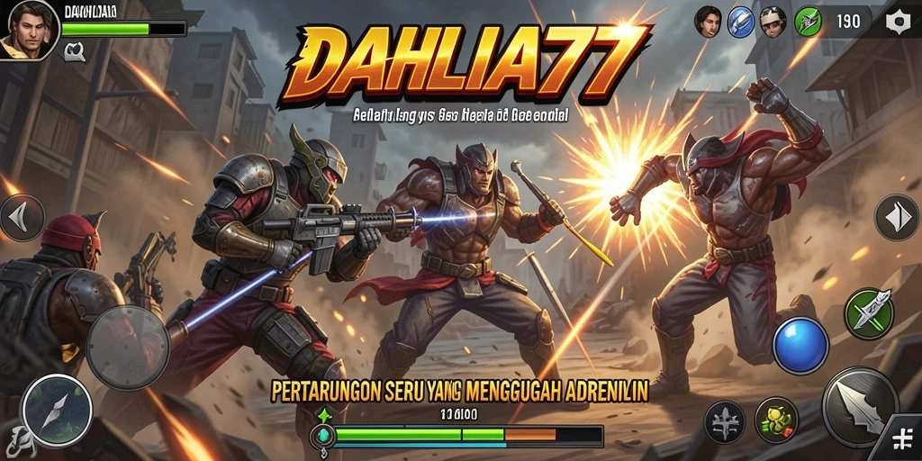 Tampilan gameplay DAHLIA77 dengan pertarungan yang intens dan menarik.