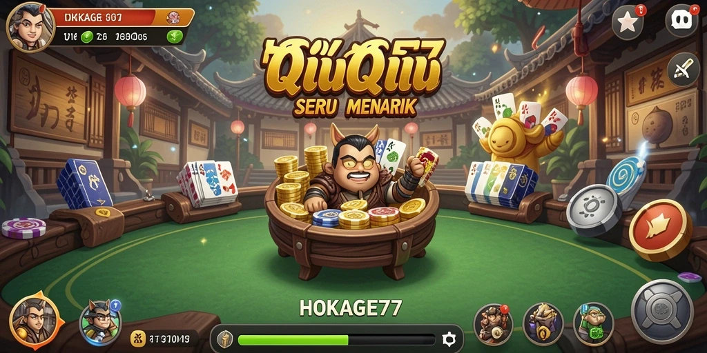 Screenshot gameplay HOKAGE77 menunjukkan aksi seru saat bermain QiuQiu.