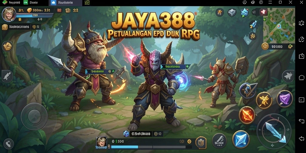 Tampilan gameplay JAYA388 yang menegangkan dan strategis dalam pertempuran RPG.