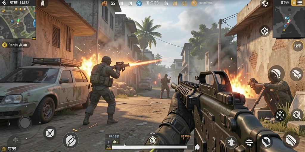 Tampilan gameplay RT99 penuh aksi mendebarkan.