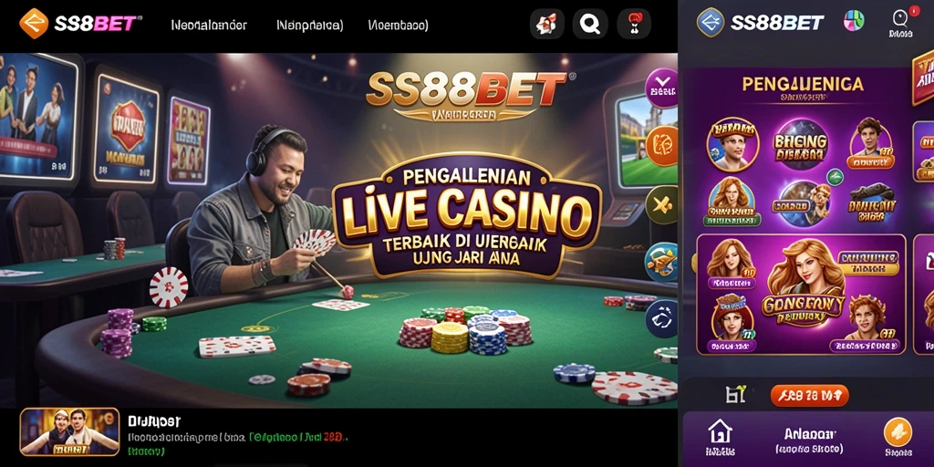 Tampilan gameplay Live Casino yang menarik dan interaktif di SS88BET.