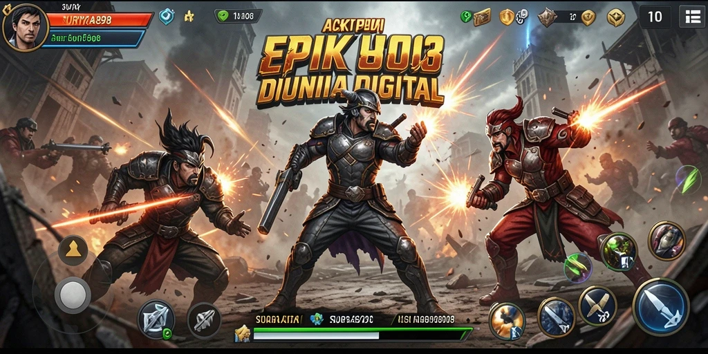 Tampilan utama gameplay SURYA898 yang menegangkan dan penuh aksi.